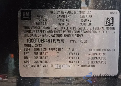 2017 Chevrolet Colorado Z71 z USA, uszkodzony, nr VIN 1GCGTDEN4H1197570